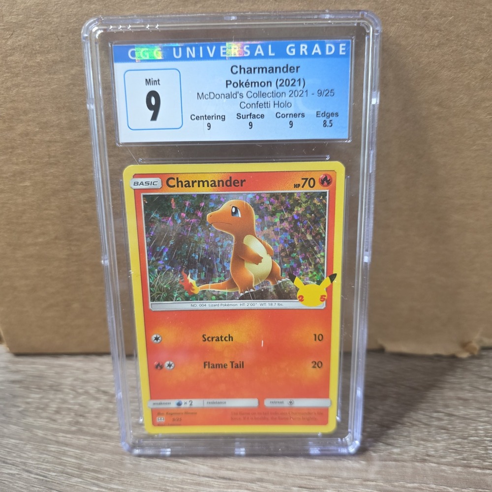 Charmander 9/25 Confetti Holo McDonald's 2021 Pokémon CGC 9 Mint Graded Card
